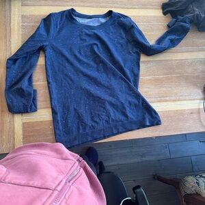 Lululemon swiftly tech speckled Navy Long Sleeve Shirt